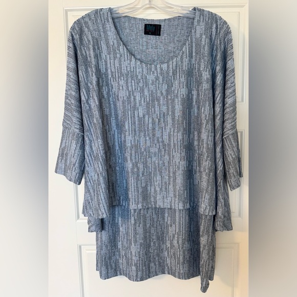 Mely New York Double Layer Tunic‎ Top/Dress Blue Silver Womens M - Picture 1 of 8